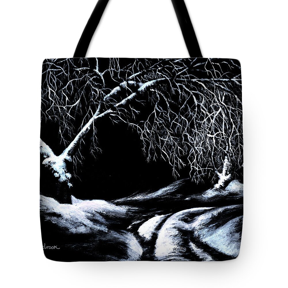 Willows Tote Bag featuring the painting Winter Lace by Jill Westbrook