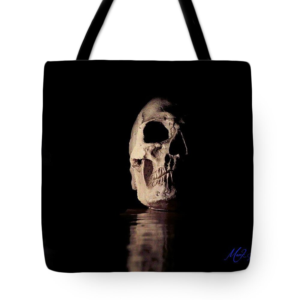Still Life Tote Bag featuring the photograph Blackbeard's Skull by Mark Blauhoefer
