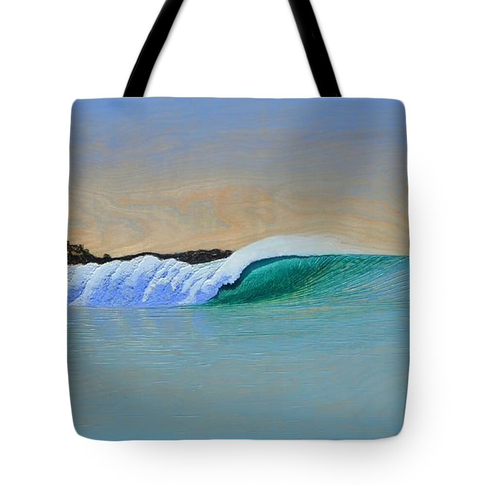 Seascape. Wave Tote Bag featuring the painting Blacks by Nathan Ledyard