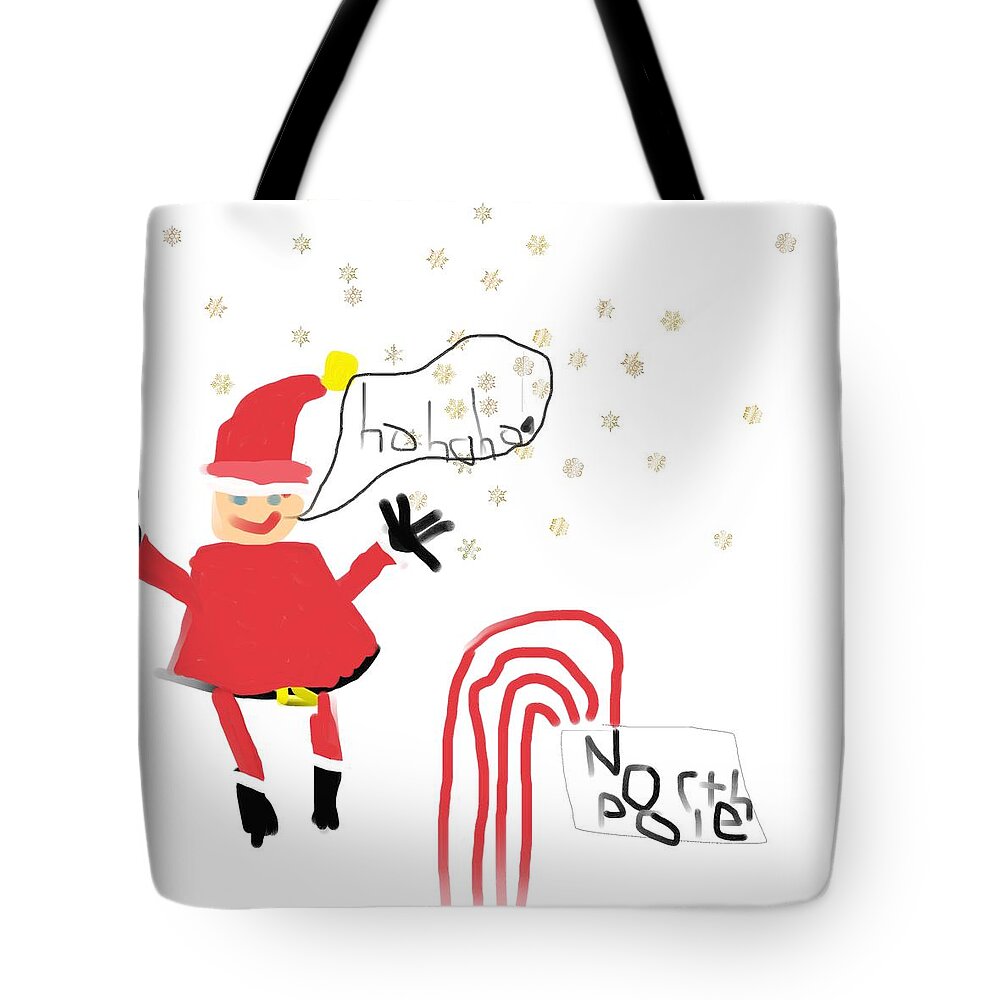 Art Tote Bag featuring the painting Blizzard In The North Pole by My seven year old