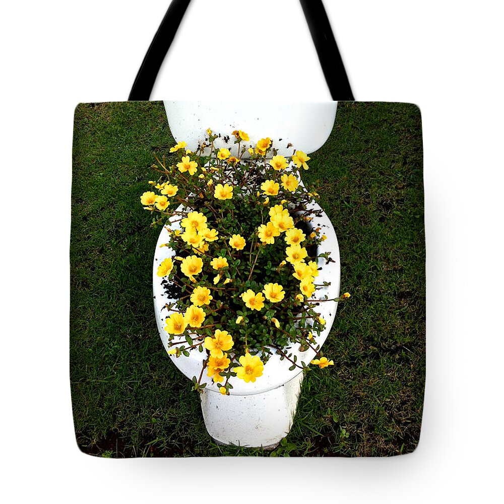 Toilet Tote Bag featuring the photograph Blooming Loo by Venetia Featherstone-Witty