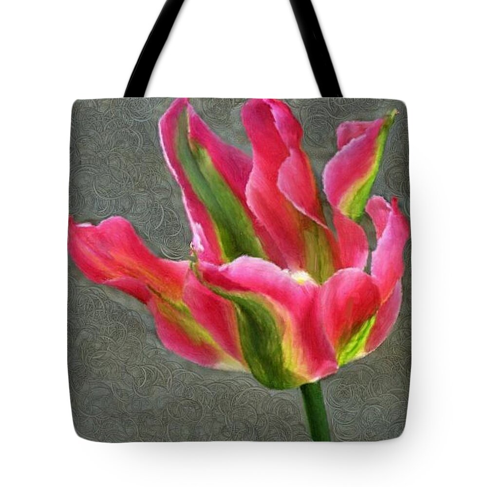 Flower Tote Bag featuring the painting Blooming Pink by Bruce Nutting
