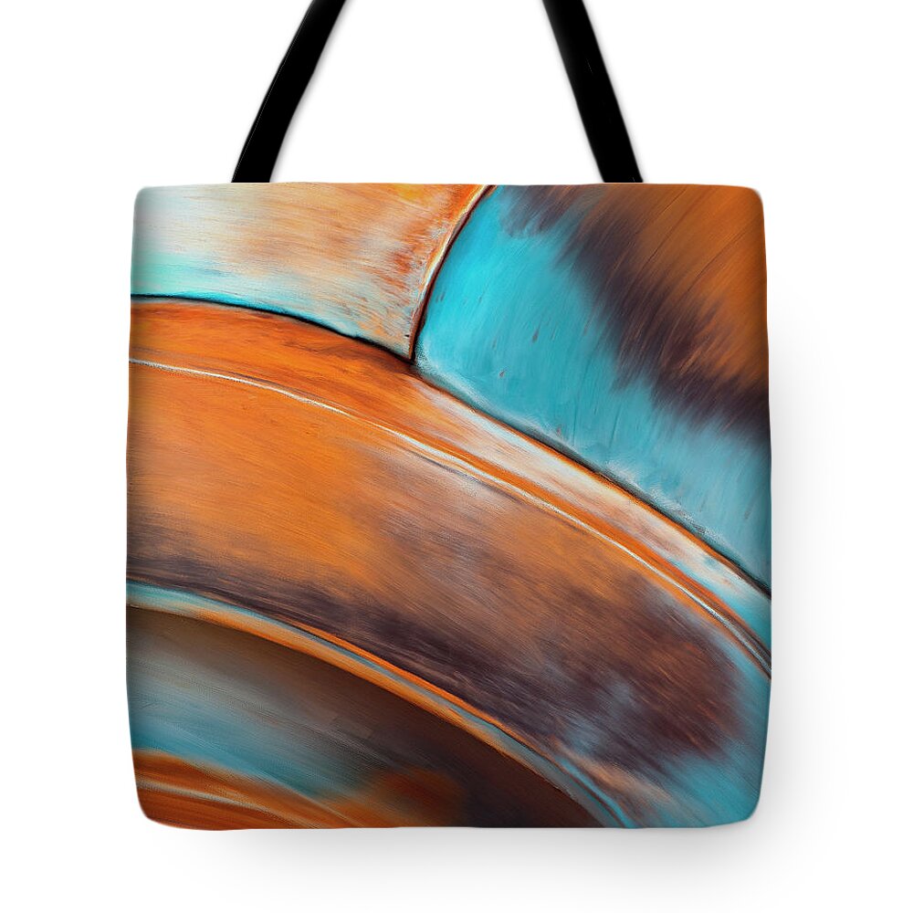 Blue Tote Bag featuring the painting Blue Abstract by Michael Pickett