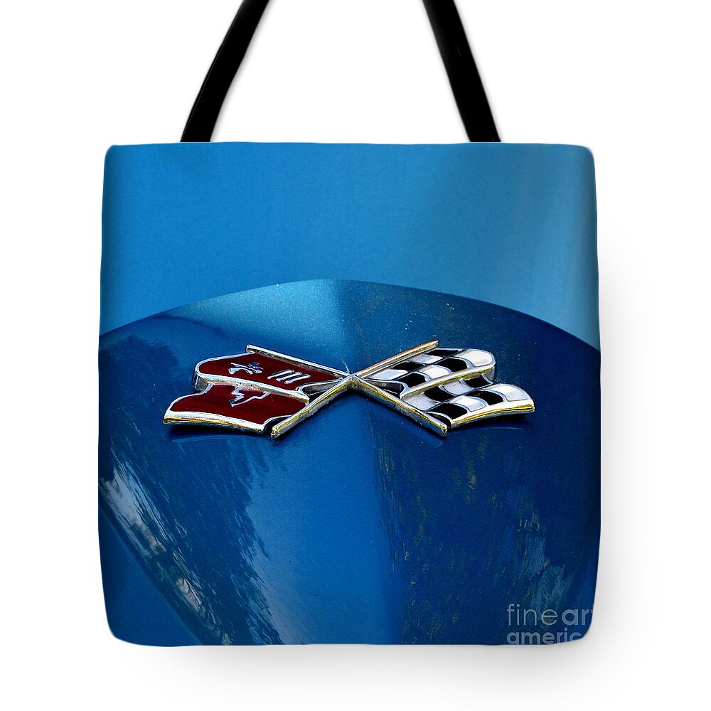  Tote Bag featuring the photograph Blue Corvette by Dean Ferreira
