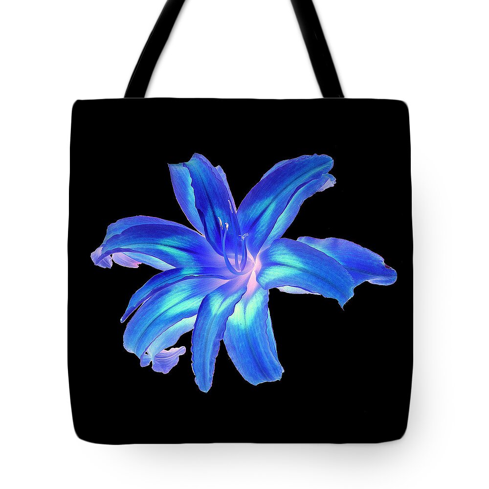 Floral Photograph Tote Bag featuring the photograph Blue Day Lily #2 by Jim Whalen