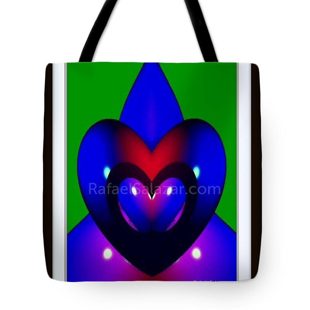 Art Tote Bag featuring the painting Blue Hearts by Rafael Salazar
