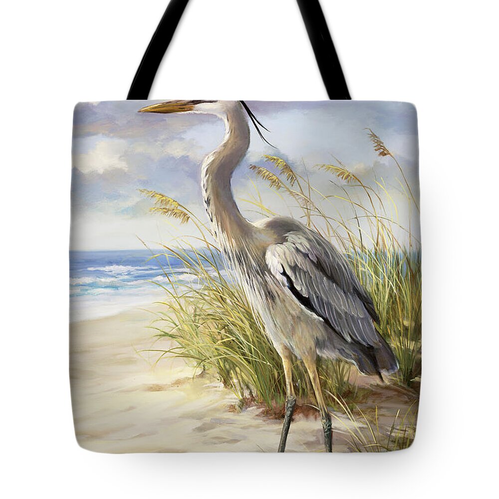 Blue Heron Tote Bag featuring the painting Blue Heron by Laurie Snow Hein