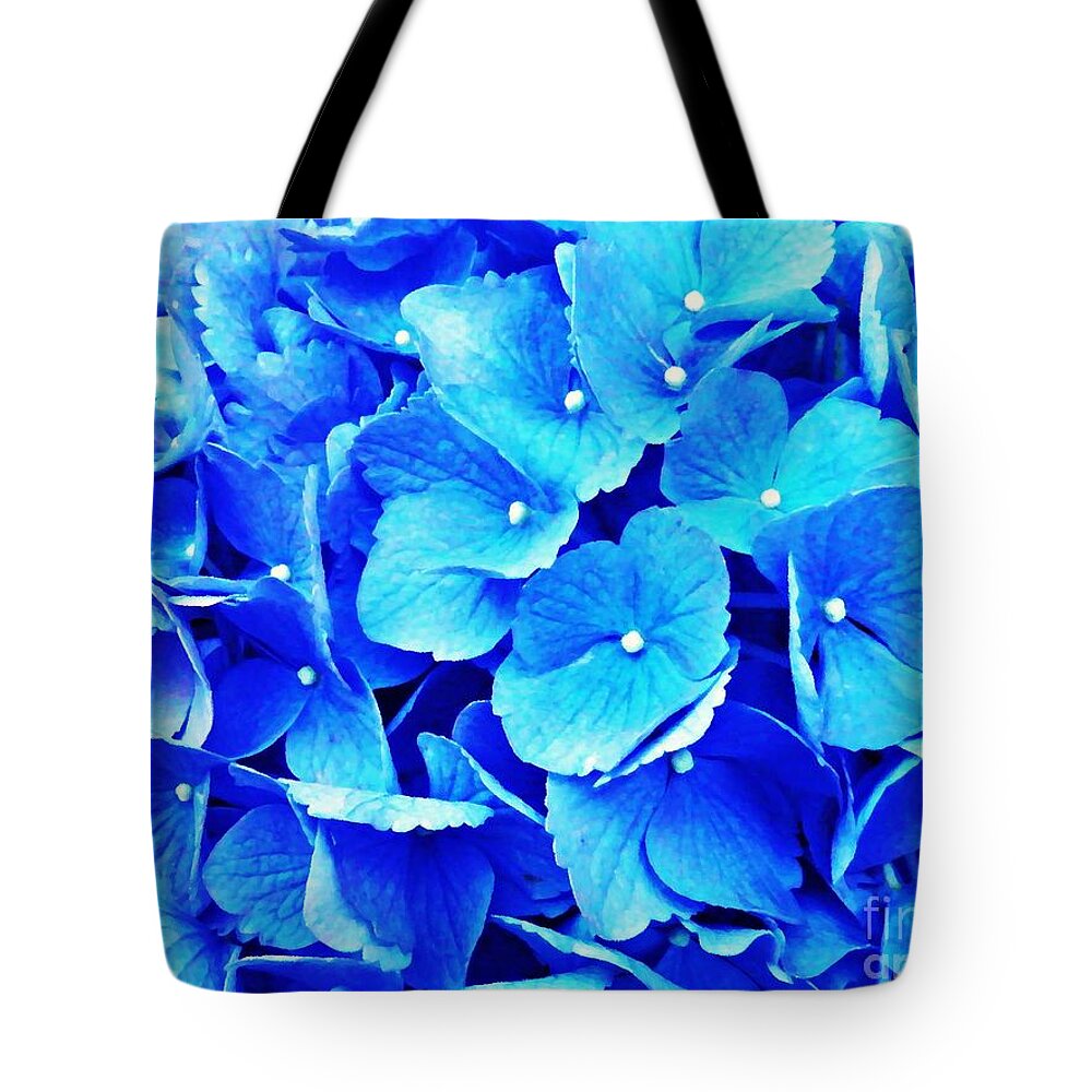 Blue Hydrangea 4 Tote Bag featuring the photograph Blue Hydrangea 4 by Sarah Loft