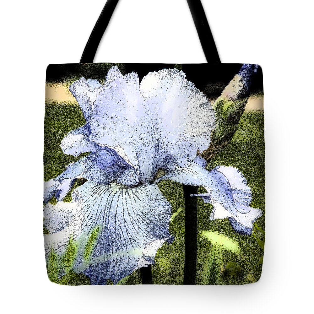 Blue Iris Tote Bag featuring the photograph Blue Iris by Greg Reed