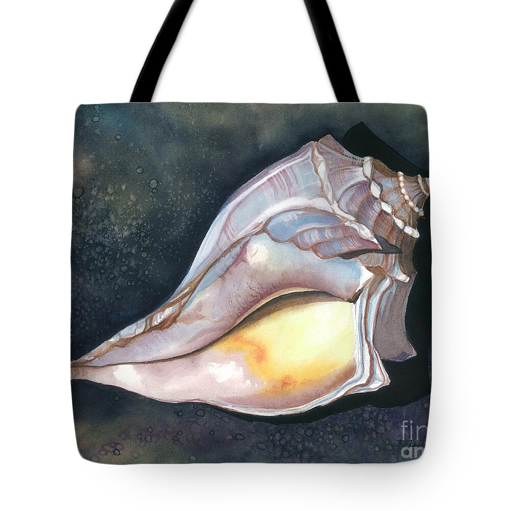 Shell Tote Bag featuring the painting Blue-knobbed Whelk by Barbara Jewell