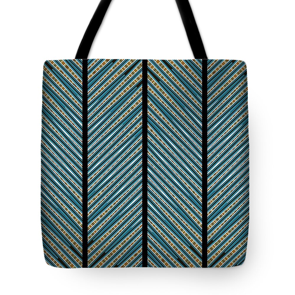 Blue Leaves Tote Bag featuring the digital art Blue Leaves by Darla Wood