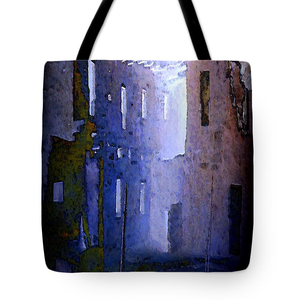 Digital Tote Bag featuring the digital art Blue Mesa by David Hansen