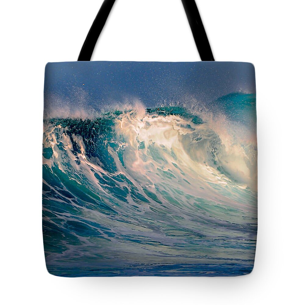 Wave Tote Bag featuring the photograph Blue Power. Indian Ocean by Jenny Rainbow