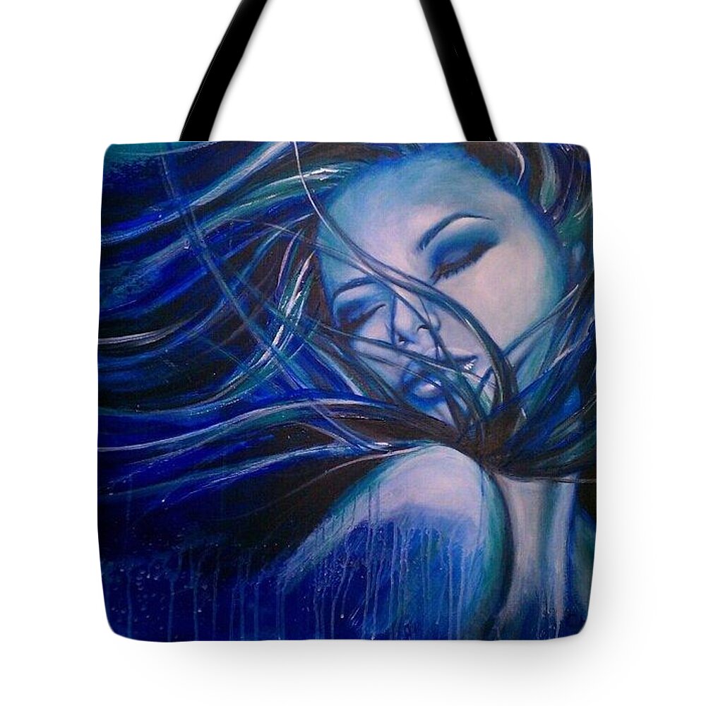  Tote Bag featuring the painting Blue by Robyn Chance