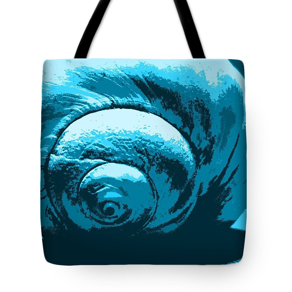 Blue Tote Bag featuring the photograph Blue Shell - Sea - Ocean by Susan Carella