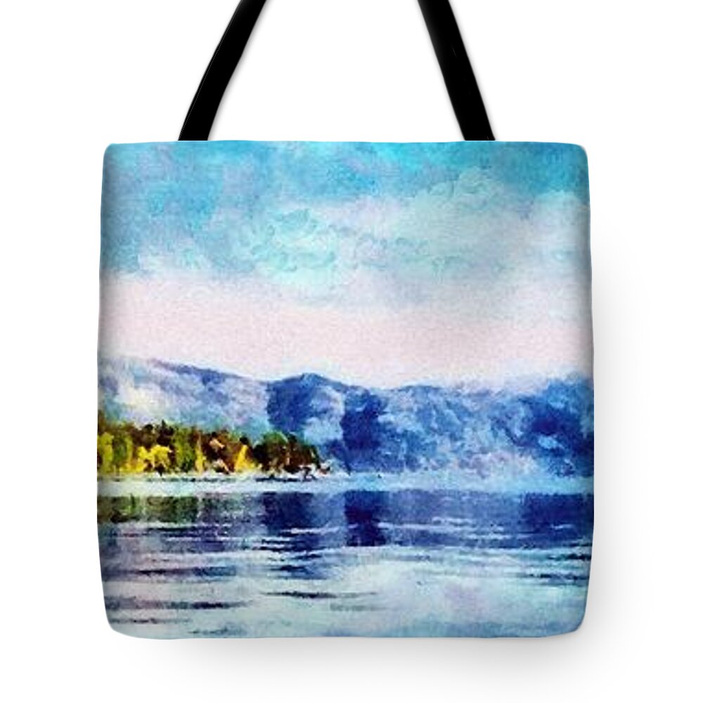 California Tote Bag featuring the painting Blue Tahoe by Jeffrey Kolker