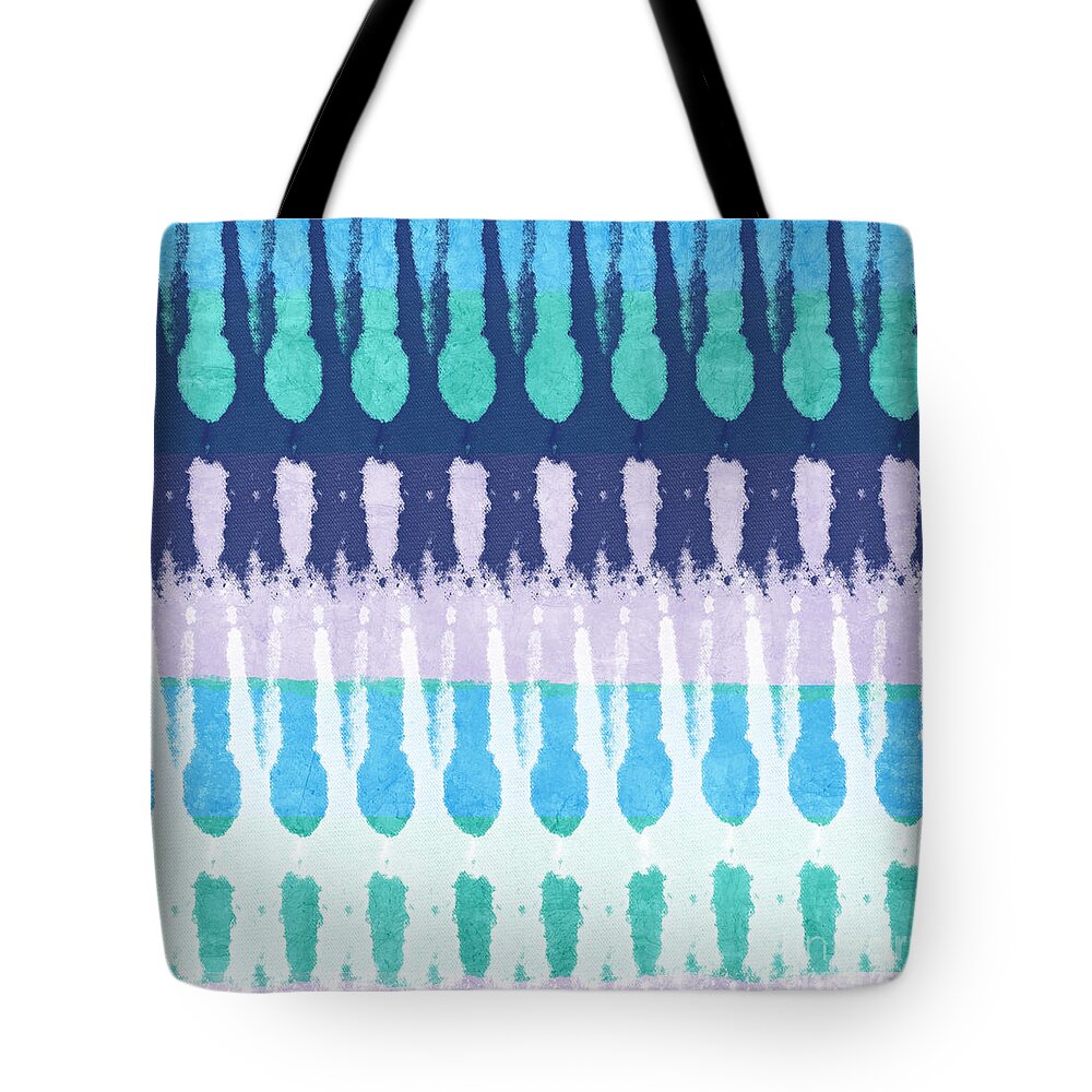 Blue Tote Bag featuring the painting Blue Tie Dye by Linda Woods