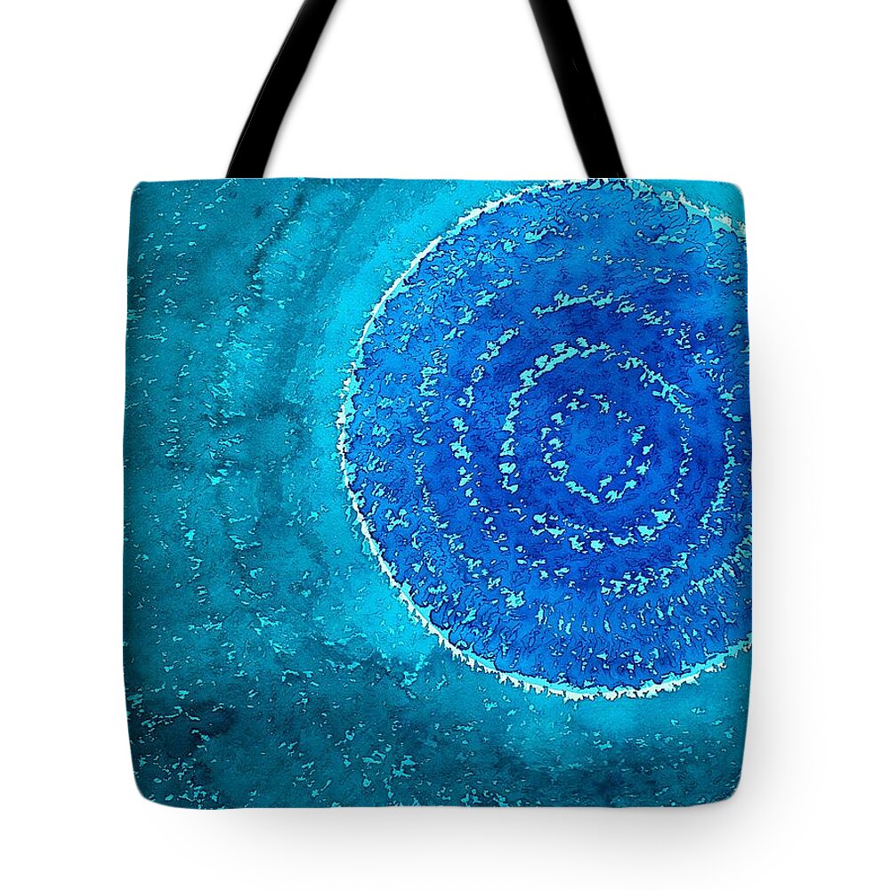 Blue Tote Bag featuring the painting Blue World original painting by Sol Luckman