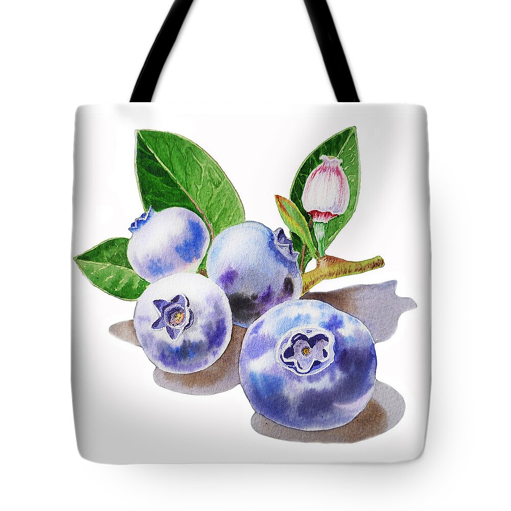 Blueberries Tote Bag featuring the painting ArtZ Vitamins The Blueberries by Irina Sztukowski
