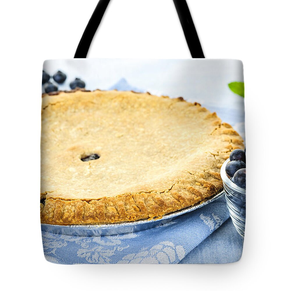 Blueberry Tote Bag featuring the photograph Blueberry pie by Elena Elisseeva