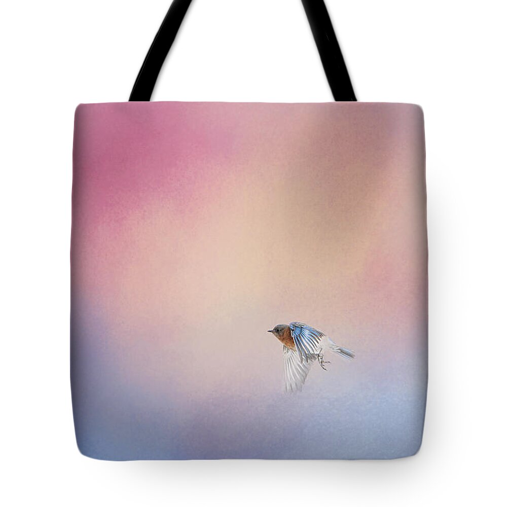 Jai Johnson Tote Bag featuring the photograph Bluebird 1 - I Wish I Could Fly Series by Jai Johnson