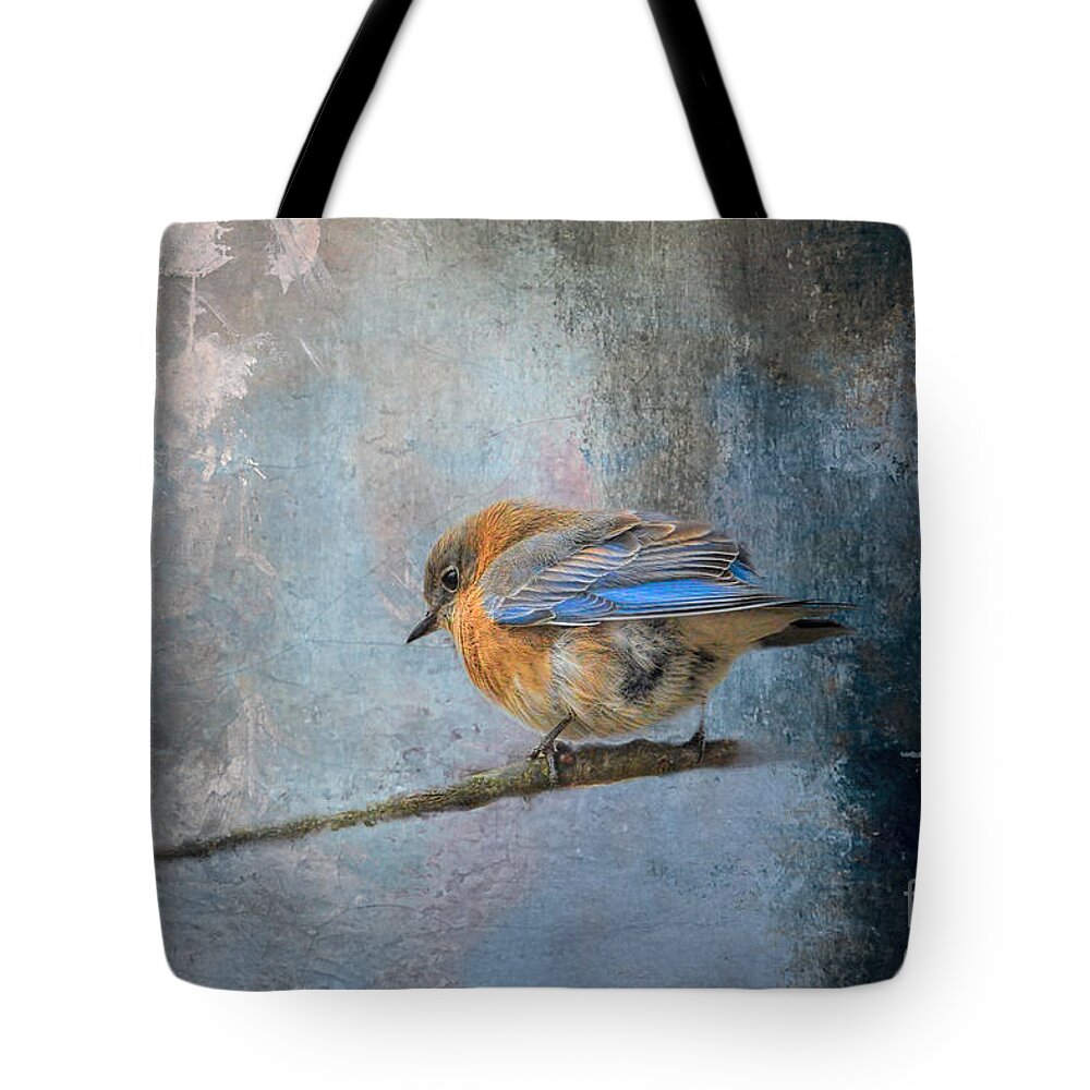 Bird Tote Bag featuring the photograph Bluebird in Winter by Jai Johnson