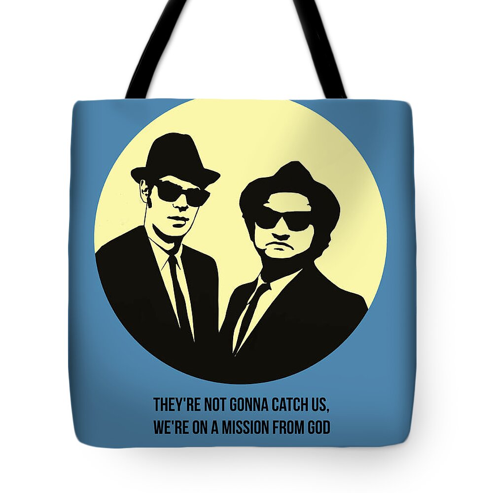 Tote Bag featuring the painting Blues Brothers Poster 3 by Naxart Studio