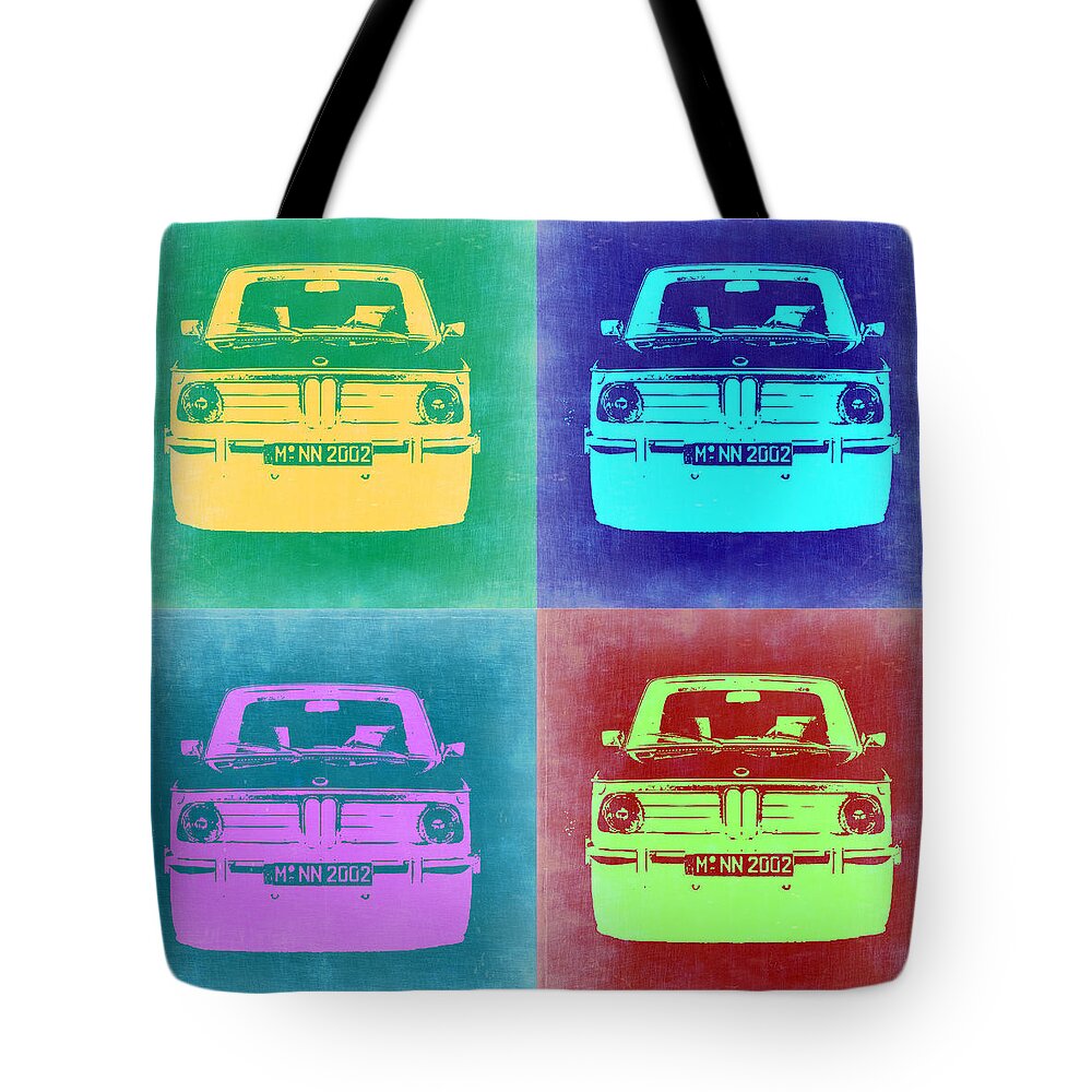 Bmw 2002 Tote Bag featuring the painting BMW 2002 Pop Art 1 by Naxart Studio