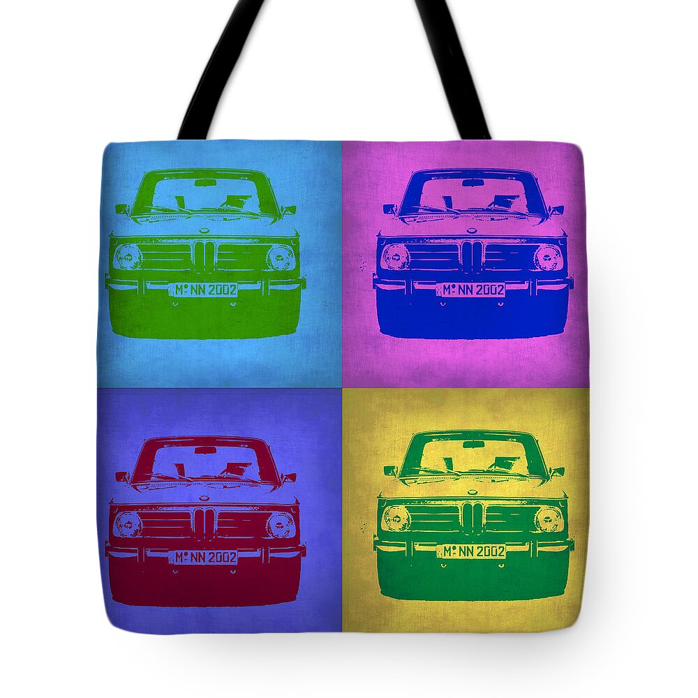 Bmw 2002 Tote Bag featuring the painting BMW 2002 Pop Art 3 by Naxart Studio