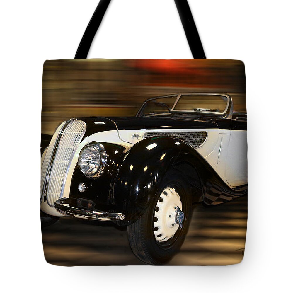 Vintage Car Tote Bag featuring the photograph BMW 327 1938 Sports Tourer by Tom Conway