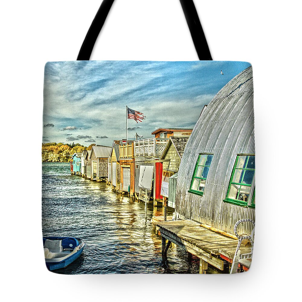 Water Tote Bag featuring the photograph Boathouse Alley by William Norton