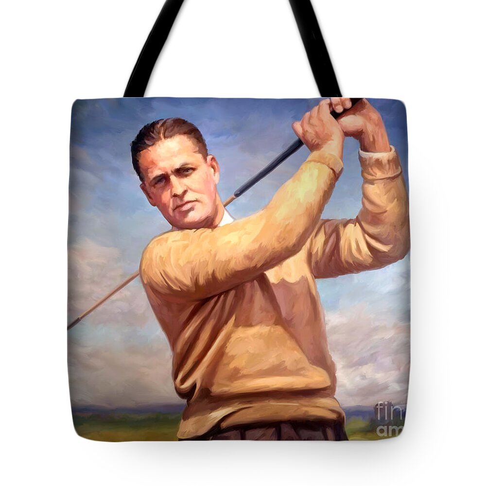 Bobby-jones Tote Bag featuring the painting bobby Jones by Tim Gilliland