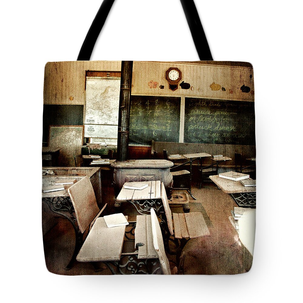 Bodie Tote Bag featuring the photograph Bodie School Room by Lana Trussell