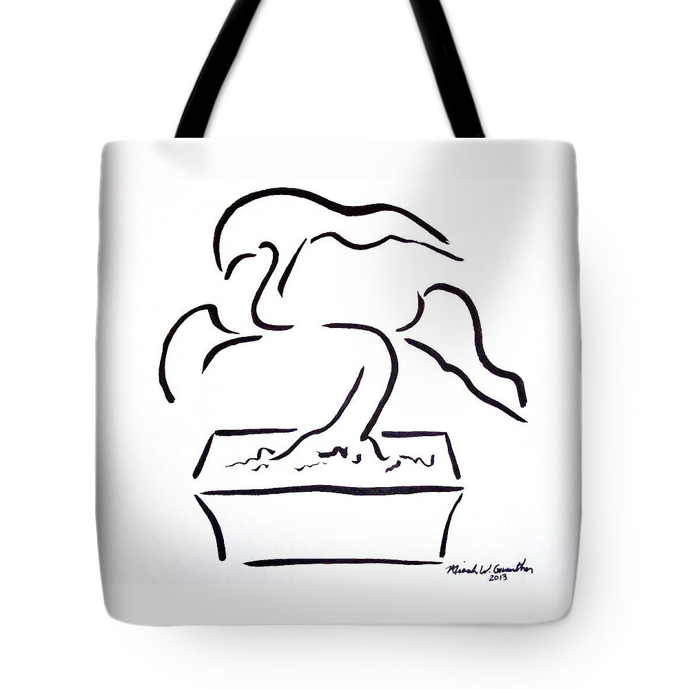 Bonsai Tote Bag featuring the painting Bonsai by Micah Guenther