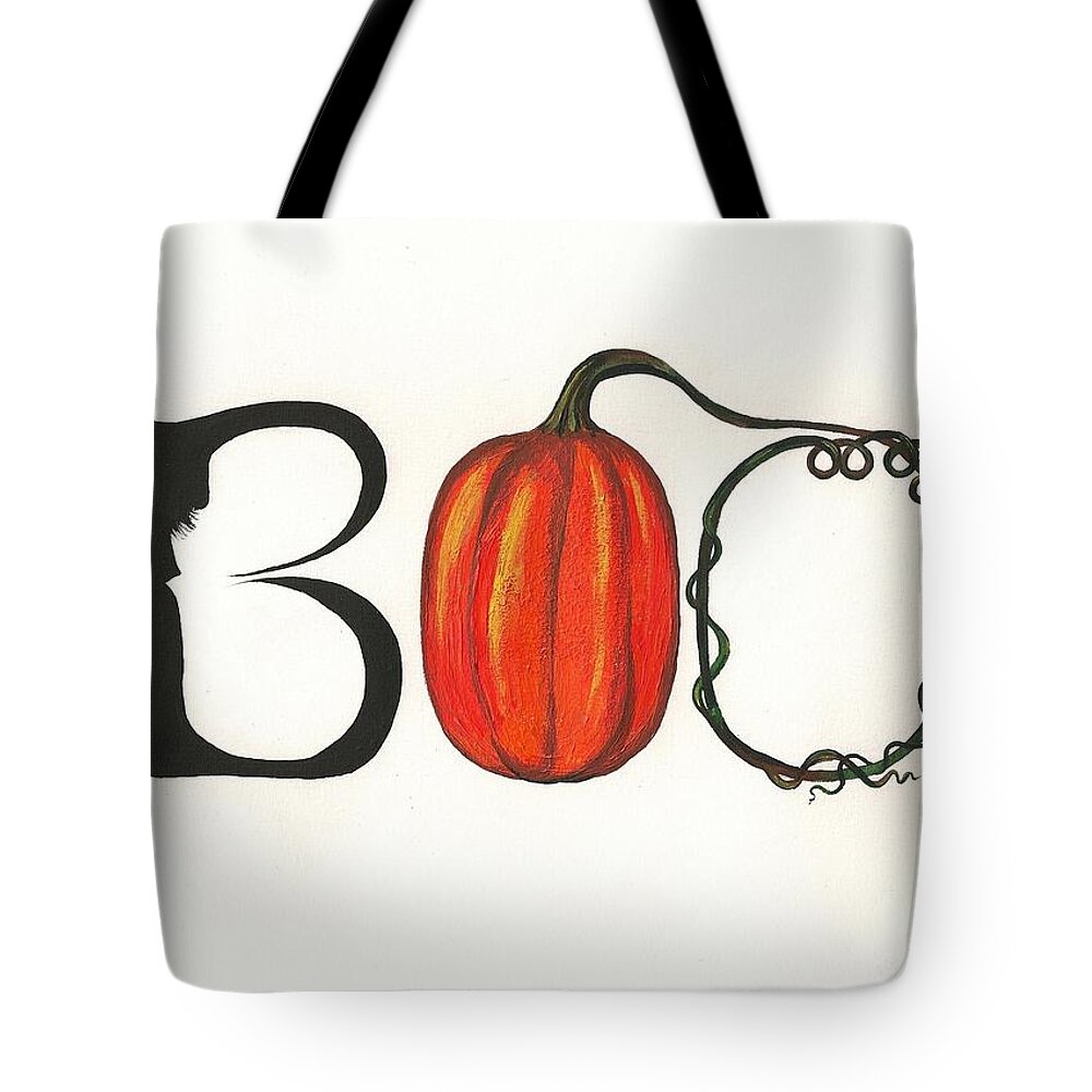 Print Tote Bag featuring the painting BOO by Margaryta Yermolayeva