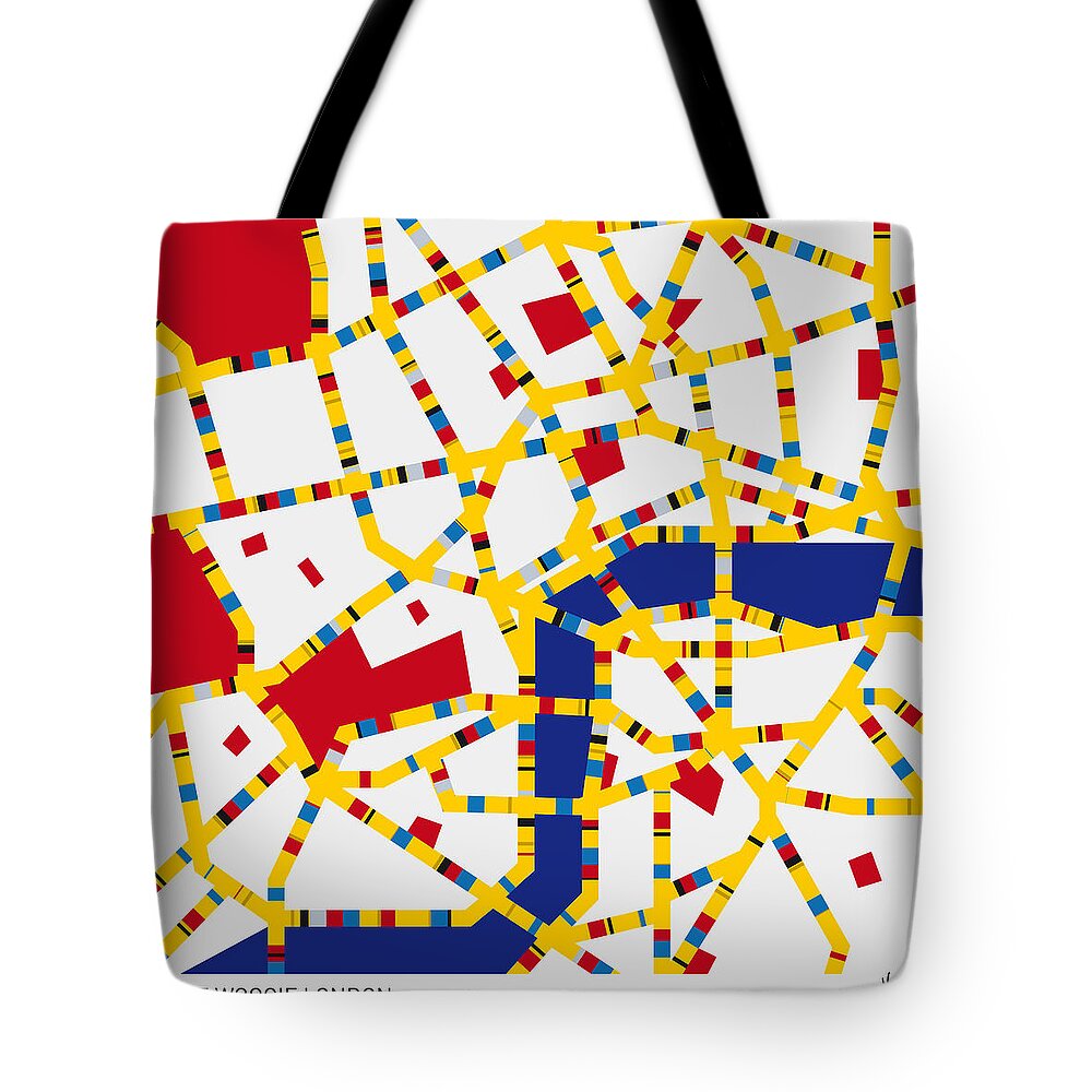 Minimal Tote Bag featuring the digital art Boogie Woogie London by Chungkong Art