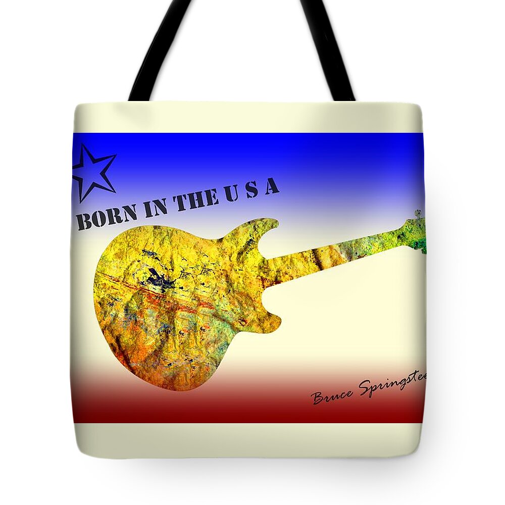 Born In The U S A Tote Bag featuring the painting Born In the U S A Bruce Springsteen by David Dehner