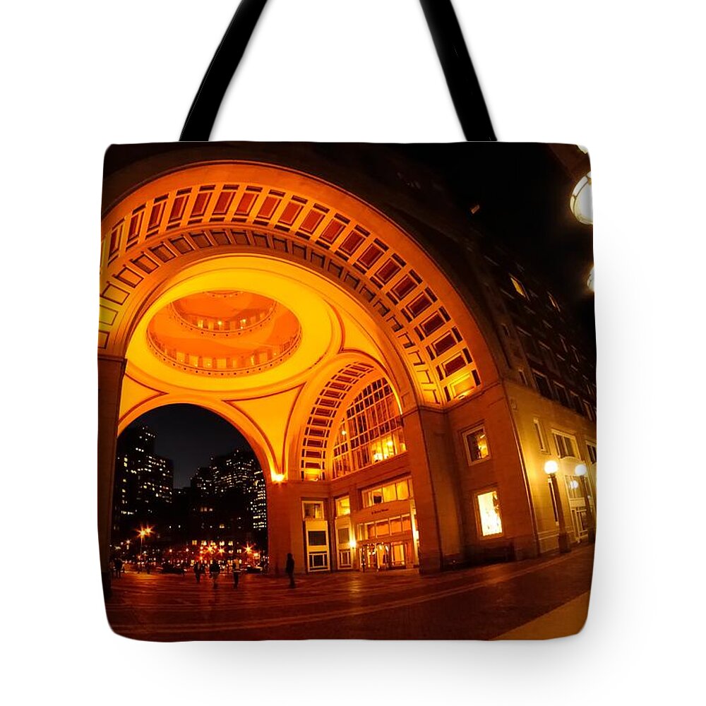 Boston Tote Bag featuring the photograph Boston - 50 Rowes Wharf by Mark Valentine