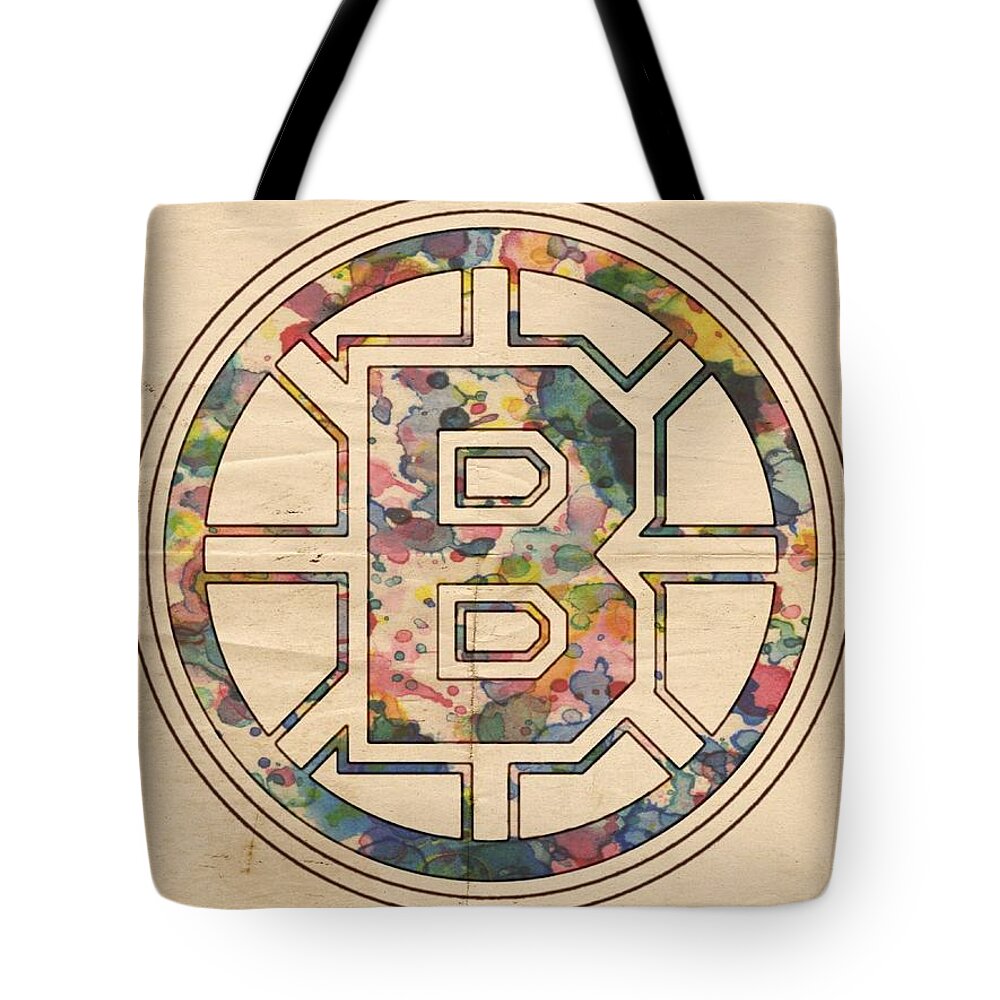 Boston Bruins Tote Bag featuring the painting Boston Bruins Poster Art by Florian Rodarte
