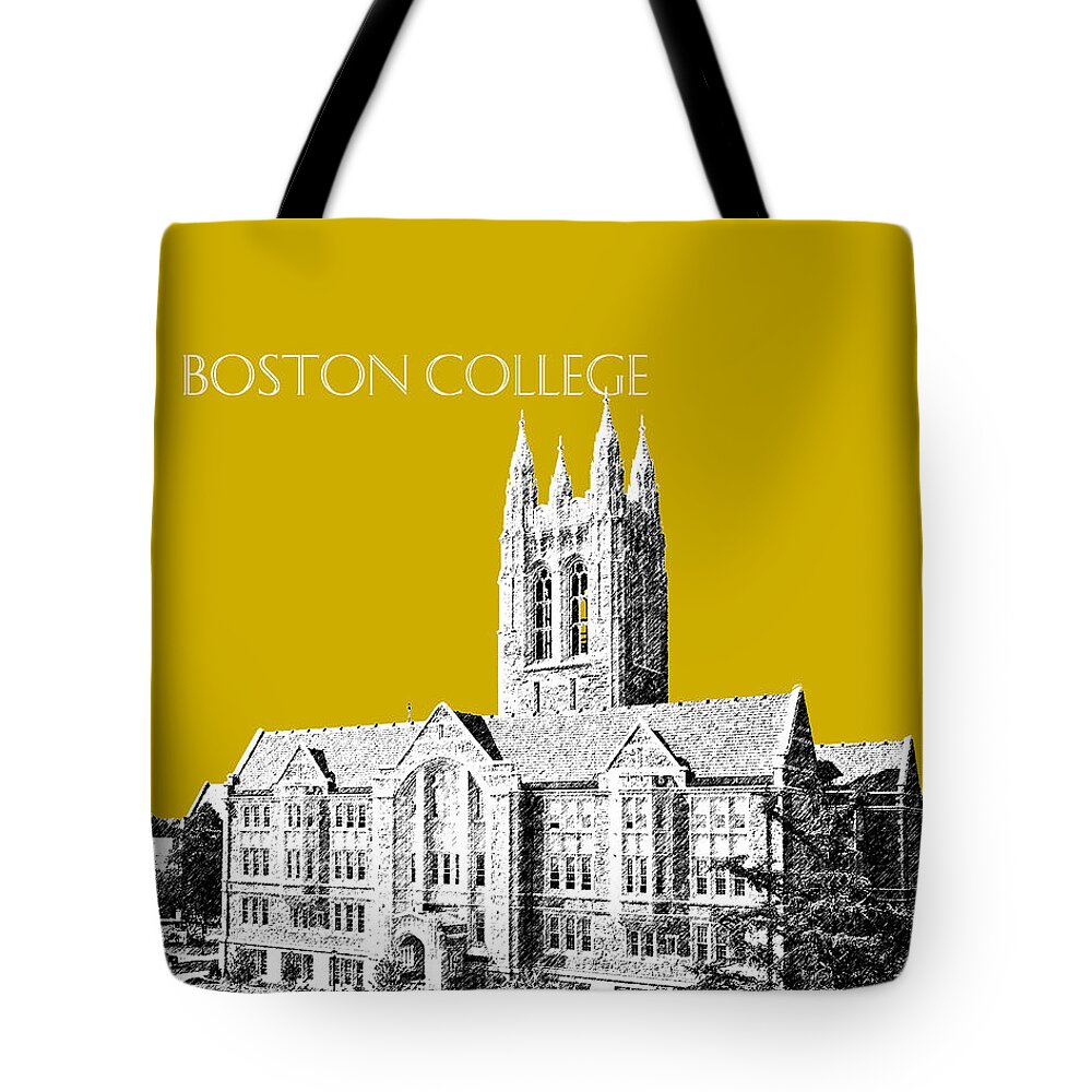 University Tote Bag featuring the digital art Boston College - Gold by DB Artist
