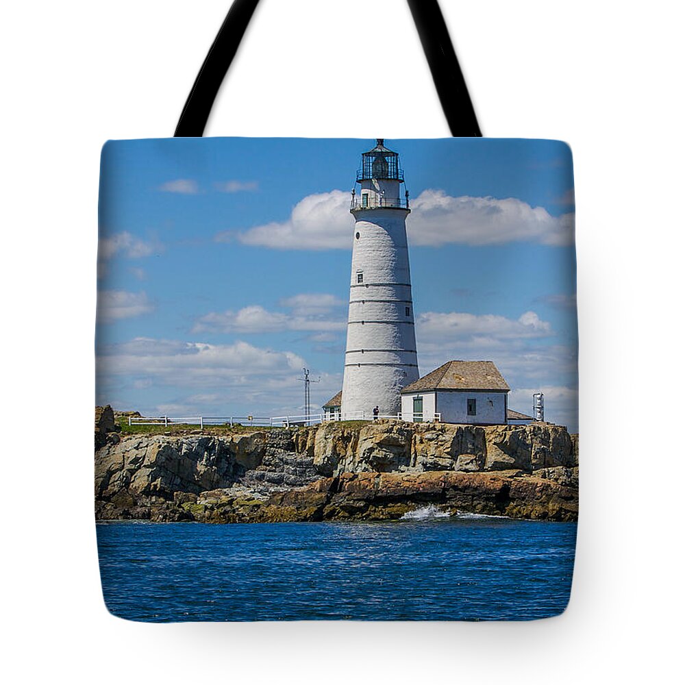 Boston Tote Bag featuring the photograph Boston Light by Brian MacLean