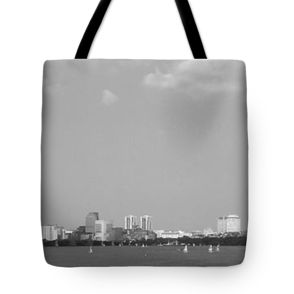Boston Tote Bag featuring the photograph Boston Massachusetts Black and White by Andrea Anderegg