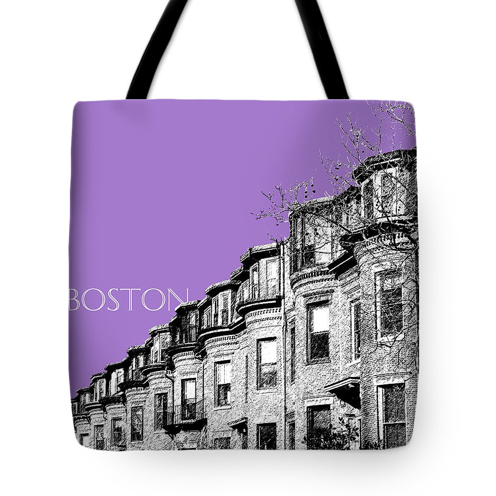 Architecture Tote Bag featuring the digital art Boston South End - Violet by DB Artist