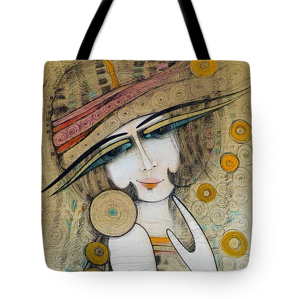 Albena Tote Bag featuring the painting Boucle d'or by Albena Vatcheva