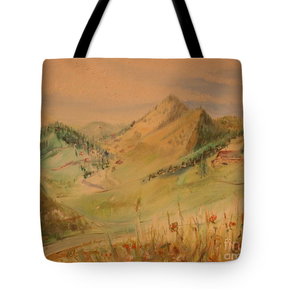 Boulder Colorado Painting Tote Bag featuring the painting Boulder Colorado Painting by PainterArtist FIN