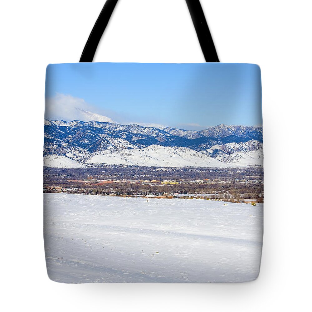 Boulder Tote Bag featuring the photograph Boulder Colorado by Steven Krull