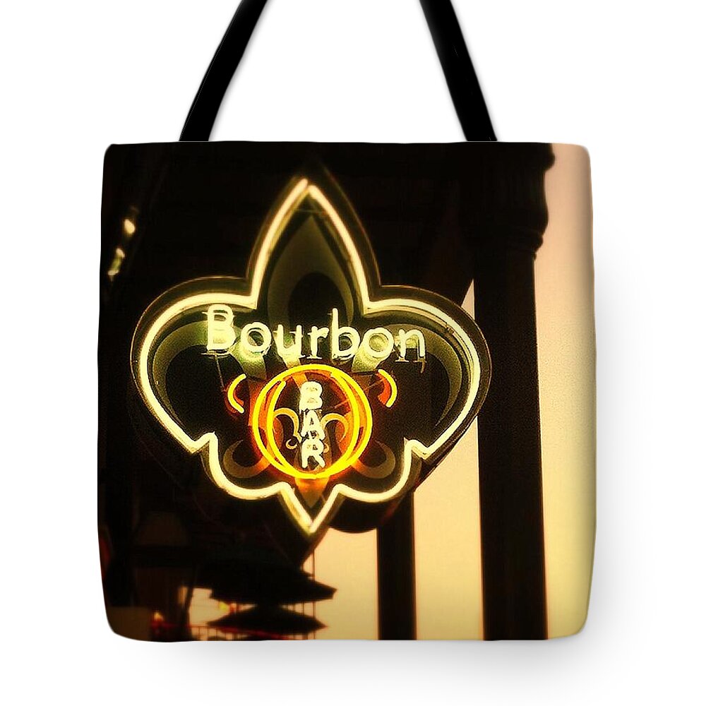 New.orleans Tote Bag featuring the photograph Bourbon Street Bar New Orleans by Saundra Myles
