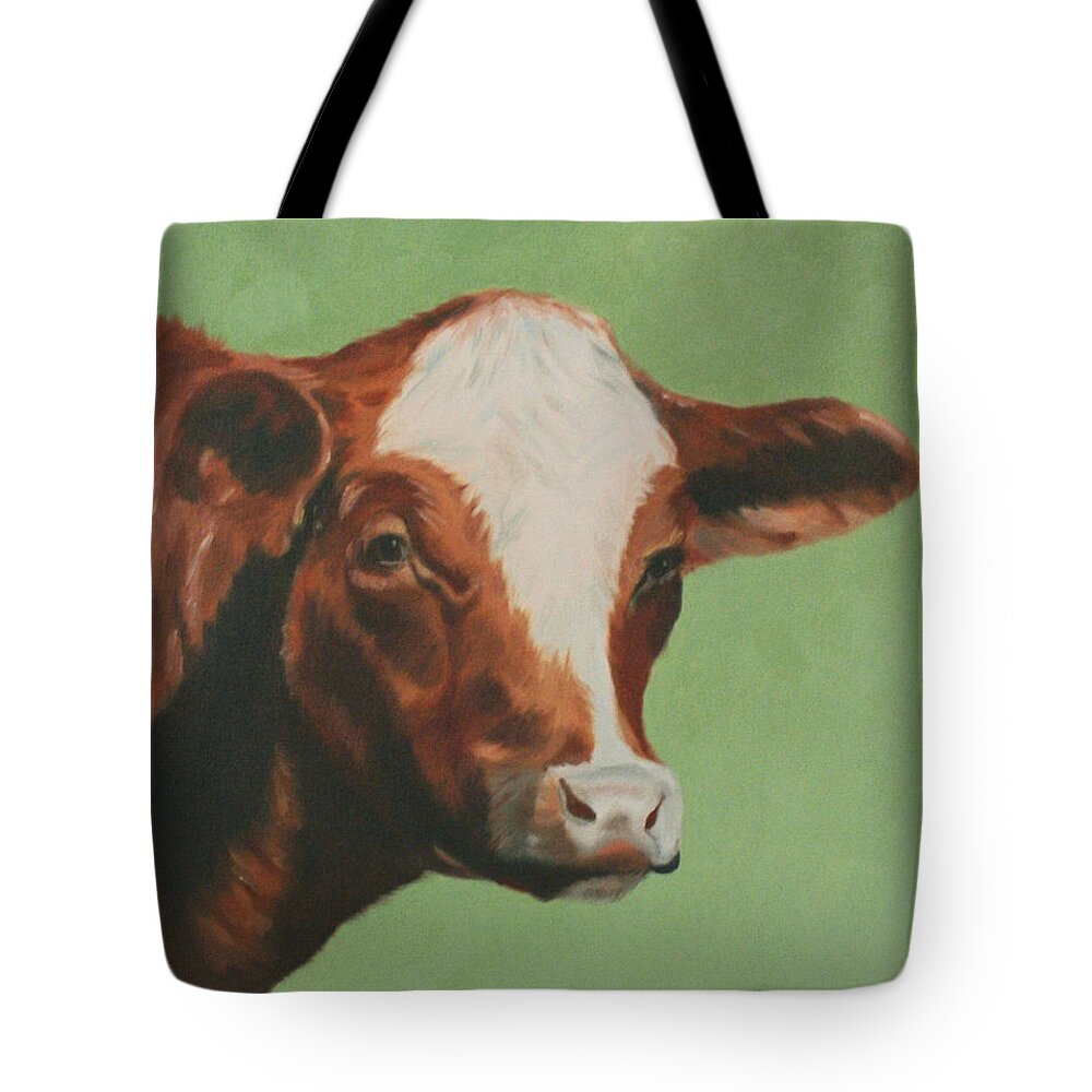 Cow Tote Bag featuring the painting Bovine Beauty by Jill Ciccone Pike
