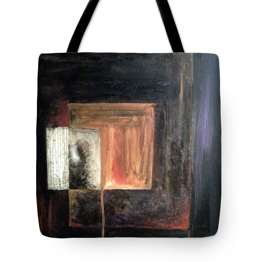 Abstract Tote Bag featuring the painting Box by Pamela Henry