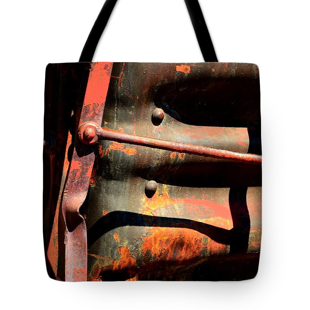 Newel Hunter Tote Bag featuring the photograph Boxcar Abstract 2 by Newel Hunter